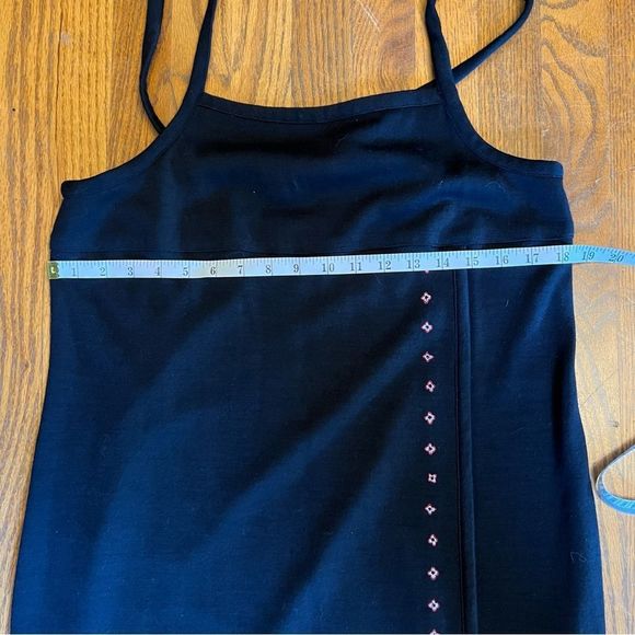 Vintage Garnet Hill Black Floral Embroidered Wool Dress, Size 14 Petite - Picture 11 of 16